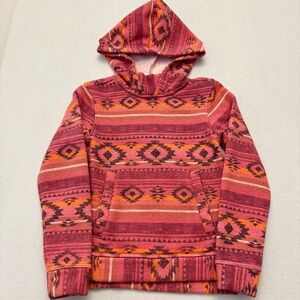 Cruel Girl Southwest Aztec Print Sweatshirt Hoodie Pink Orange Girls Size S/6-7